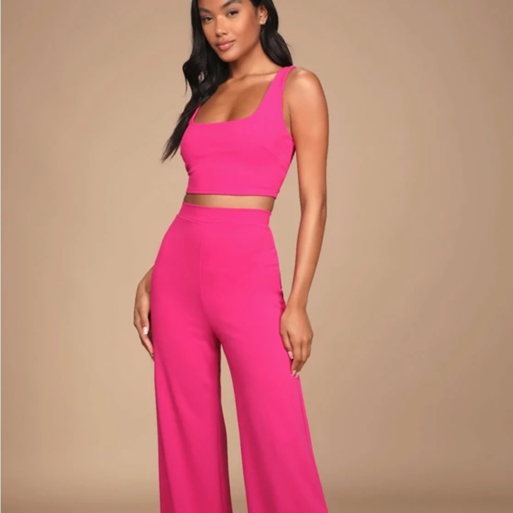 Lulu's Pink Wide Leg Jumpsuit